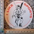 Vintage sticker I love sports strip vissen schaatsen tennis, Ophalen of Verzenden, Zo goed als nieuw