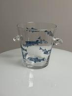 Glazen wijnkoeler Hans Wap print vis, Antiek en Kunst, Antiek | Glas en Kristal, Ophalen of Verzenden