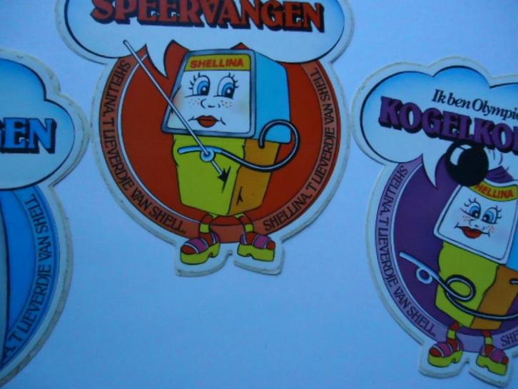 sticker oud Shellina brommer shell lieverdje strip retro vin, Verzamelen, Stickers, Zo goed als nieuw, Bedrijf of Vereniging, Verzenden