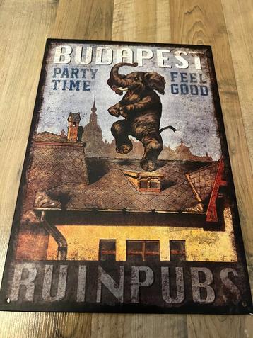 Budapest reclame bord (KARTON).VERZENDEN MOGELIJK!!! beschikbaar voor biedingen