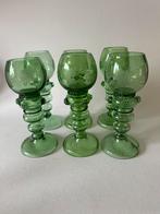 6 Antieke Groene wijn Roemers, Antiek en Kunst, Antiek | Glas en Kristal, Ophalen of Verzenden