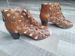 Gerry Weber leren muiltjes maat 40 bruin congac, Bruin, Zo goed als nieuw, Gerry weber, Sandalen of Muiltjes
