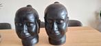 stenen hoofden zwart, Antiek en Kunst, Kunst | Beelden en Houtsnijwerken, Ophalen of Verzenden