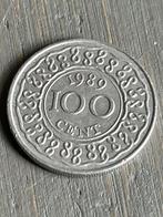 100 Cent 1989 Suriname, 1 gulden, Koningin Beatrix, Losse munt, Verzenden