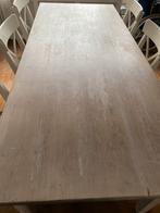 Grenen eettafel met 6 stoelen, Huis en Inrichting, Ophalen, Gebruikt, 200 cm of meer, 50 tot 100 cm