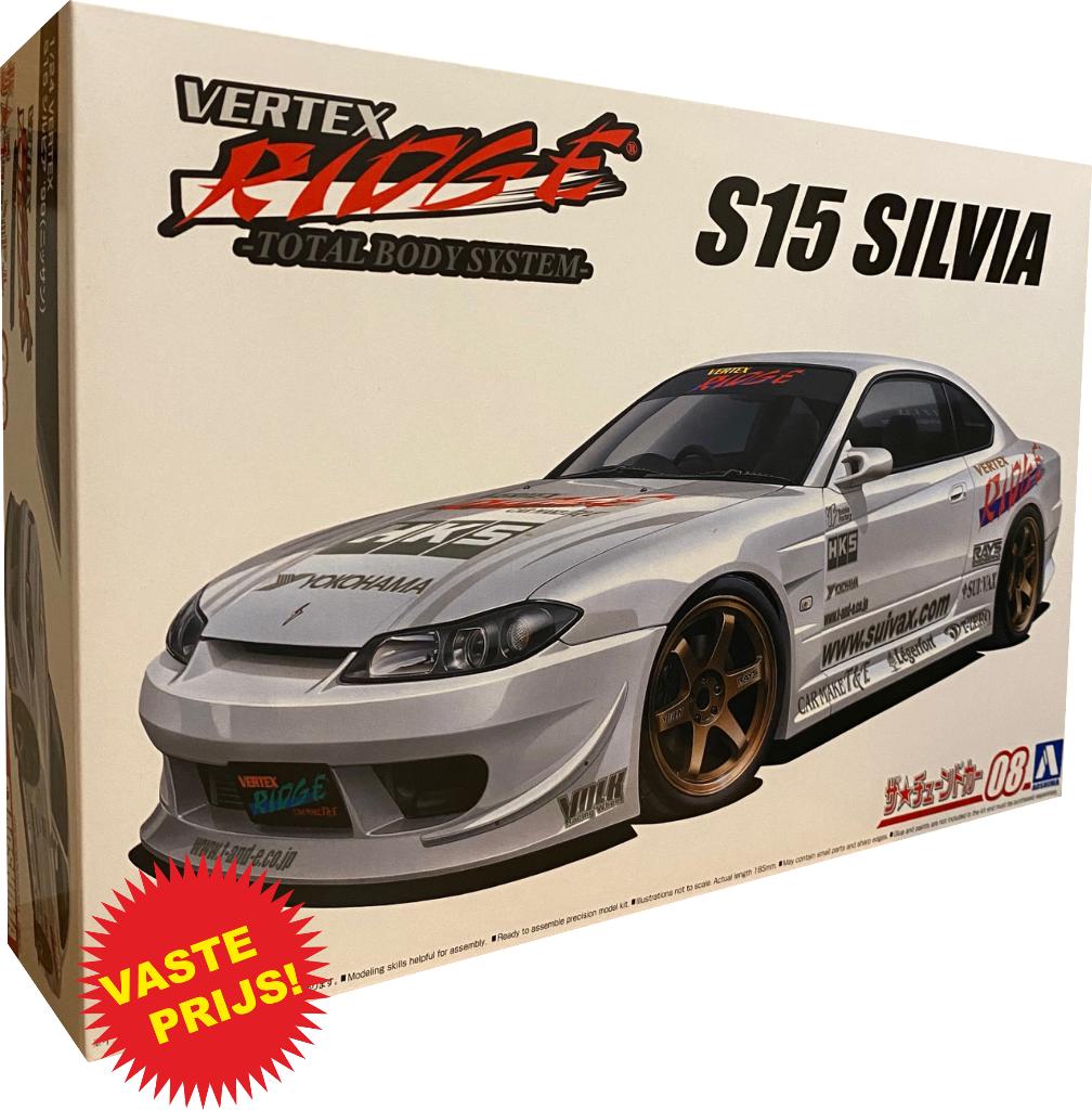 Nissan Vertex S15 Silvia 1999 (Aoshima 05838) 1/24, Overige merken, Auto, Groter dan 1:32, Nieuw