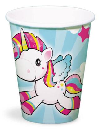 Papieren Bekers - Eenhoorn - 250 ml - 8 stuks beschikbaar voor biedingen
