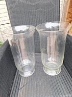2 Glazen Windlichten, Gebruikt, Overige kleuren, Ophalen of Verzenden, Glas