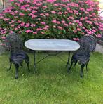 Prachtige gietijzeren tuinset, Ophalen, Gebruikt, Overige materialen, 2 zitplaatsen