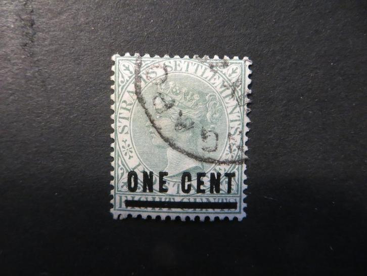 A03399: Straits Settlements QV 1 c CA, Postzegels en Munten, Postzegels | Azië, Ophalen of Verzenden