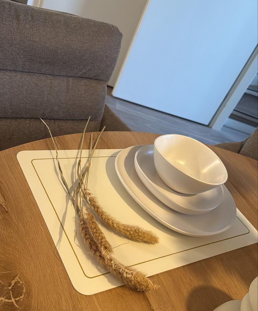 12-persoons wit porseleinen serviesset, Ophalen, Gebruikt, Effen, Porselein