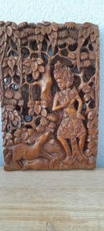 Uniek houten wandpaneel Aziatisch motief 29 x 19 x 4 cm, Verzenden