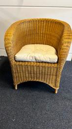Rotan Fauteuil met Kussen, Huis en Inrichting, Fauteuils, Ophalen, Gebruikt, Minder dan 75 cm, Riet of Rotan