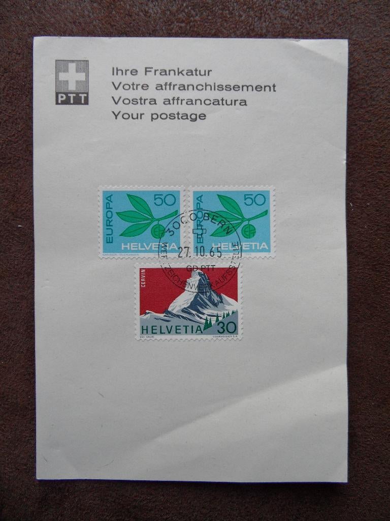 PTT vel Ihre Frankatur – 3 zegels B, Ophalen of Verzenden, Gestempeld