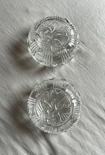 Retro vintage glazen schaaltjes / bakjes / kristal beschikbaar voor biedingen
