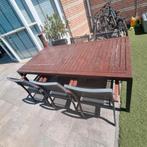 Tuintafel met 6 stoelen, Ophalen of Verzenden, Zo goed als nieuw, Rechthoekig