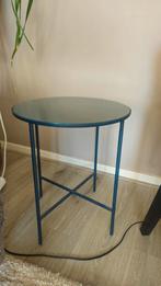 Blauwe sidetable, Huis en Inrichting, Tafels | Sidetables, Ophalen, 50 tot 100 cm, Rond, 25 tot 50 cm