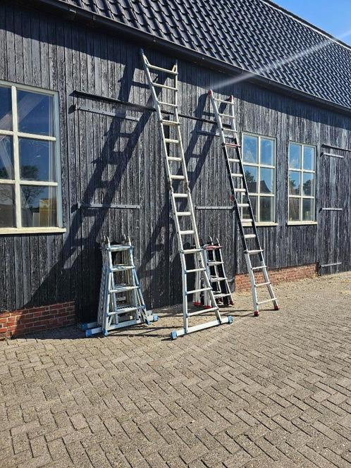 6x aluminium professionele vouwladder ladder 4x4 treden, Doe-het-zelf en Verbouw, Ladders en Trappen, Gebruikt, 4 meter of meer