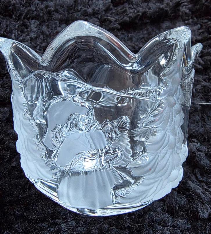WALTHER GLASS Vintage kristallen kerstkaarshouder uit het mi, Antiek en Kunst, Antiek | Glas en Kristal, Ophalen of Verzenden