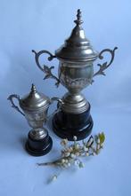 set van 2 antieke sportbekers trofee trofeeën, Ophalen of Verzenden