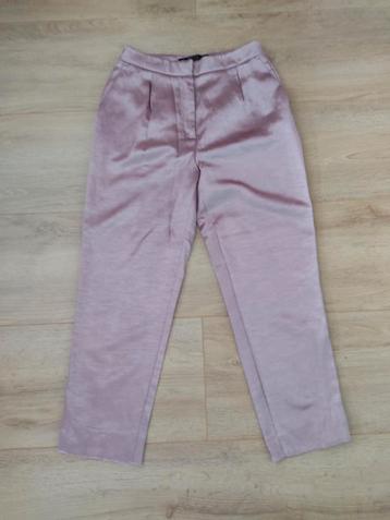 Zara - Metallic lichtroze pantalon chino broek - mt xs beschikbaar voor biedingen