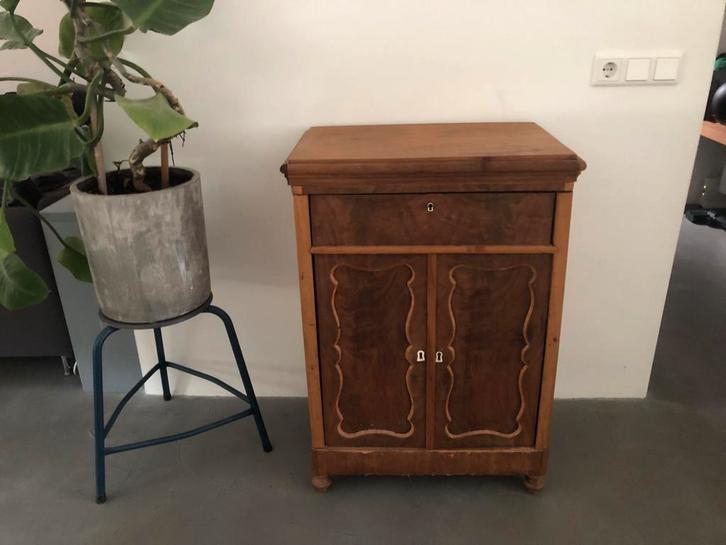 Biedermeier Secretaire Wortelnoot, Antiek en Kunst, Antiek | Meubels | Kasten, Ophalen of Verzenden