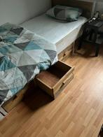 Steigerhouten bed 90x200 + kast, Huis en Inrichting, Slaapkamer | Bedden, Ophalen, Gebruikt, 90 cm, Eenpersoons