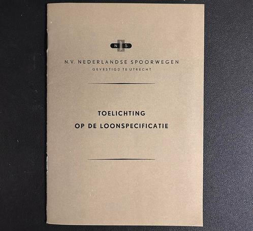 Toelichting op de loonspecificatie NS (1965), Verzamelen, Spoorwegen en Tramwegen, Zo goed als nieuw, Trein, Boek of Tijdschrift