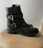 Zwarte leren schoenen boots 39,5, Zwart, Lage of Enkellaarzen, Ophalen of Verzenden, Zo goed als nieuw