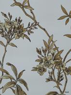 13220 Origineel vintage vogels bloemen behang swiet, Ophalen of Verzenden, 25 tot 50 m², Bruin