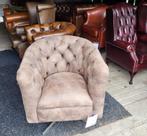 Draaifauteuil Chesterfield tub chair vintage leer. NIEUW!, Ophalen, Gebruikt, Chesterfield, vintage, 50 tot 75 cm