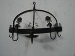 Smeedijzeren Wand-wildkroon met kandelaar, Antiek en Kunst, Curiosa en Brocante, Ophalen of Verzenden
