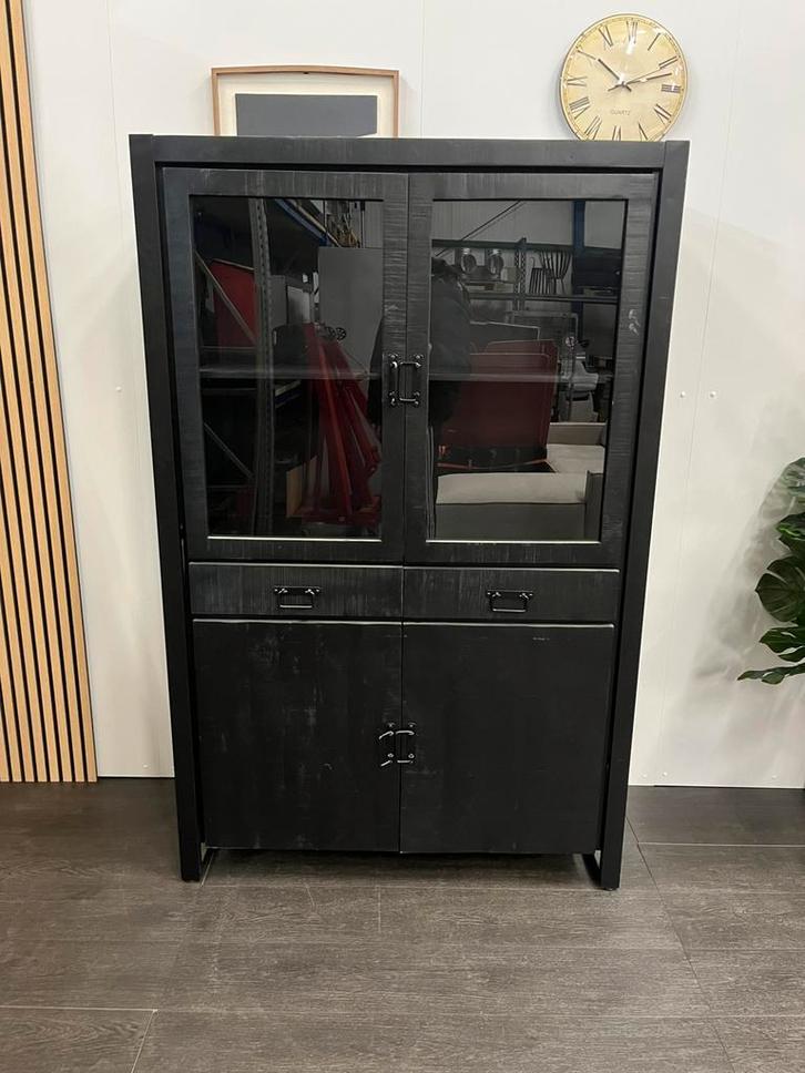 Zwarte Hoge Kast 180cm, Huis en Inrichting, Kasten | Vitrinekasten, Zo goed als nieuw, 150 tot 200 cm, 100 tot 150 cm, 25 tot 50 cm