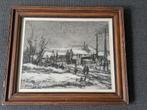 Ets van een dorp - gesigneerd, Antiek en Kunst, Ophalen