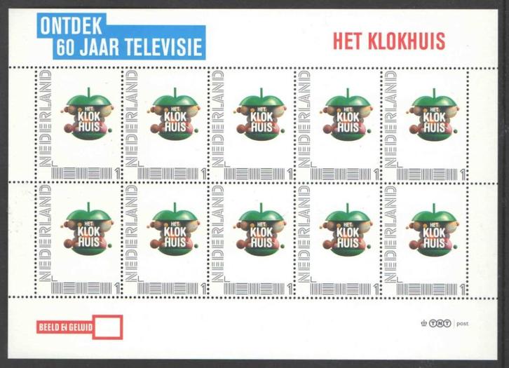 Postzegels Ontdek 60 jaar Televisie: Het Klokhuis, Postzegels en Munten, Postzegels | Nederland, Postfris, Na 1940, Ophalen of Verzenden