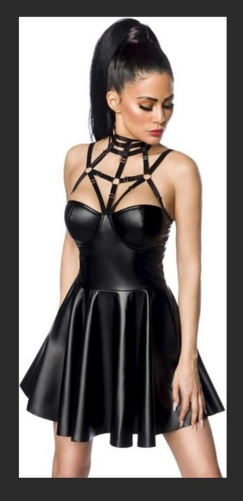 Saresia wetlook harnass dress mt XL/XXL Z.G.A.N, Kleding | Dames, Overige Dameskleding, Zo goed als nieuw, Ophalen of Verzenden