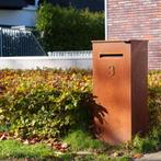cortenstaal brievenbus, paketbrievenbus, huisnummer, Ophalen of Verzenden, Nieuw, Staal, Staande brievenbus