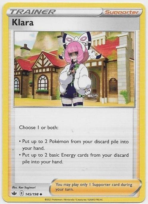 Chilling Reign,  Klara [uncommon] 145/198, Hobby en Vrije tijd, Verzamelkaartspellen | Pokémon, Nieuw, Losse kaart, Verzenden