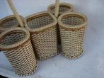 Vintage rotan/ riet gevlochten flessenmand jaren 50, Verzamelen, Retro, Ophalen of Verzenden, Huis en Inrichting