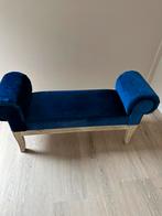 Westwing Bankje - Blauw Velvet, Huis en Inrichting, Banken | Sofa's en Chaises Longues, Eenpersoons, Minder dan 75 cm, Ophalen of Verzenden