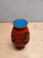 Handgesneden rode lakvaas – Chinees cinnaber lakwerk, Ophalen of Verzenden