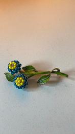 Vintage bloemen broche, emaille, Sieraden, Tassen en Uiterlijk, Broches, Ophalen of Verzenden, Gebruikt, Overige materialen
