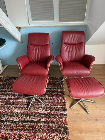 Hjort Knutsen design relax fauteuil leer hocker 2 stuks beschikbaar voor biedingen