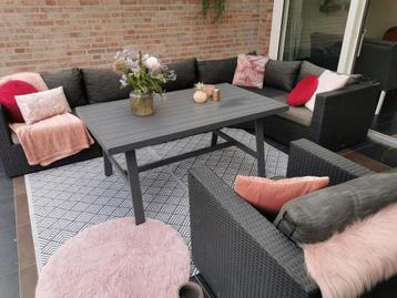 Nette dining Loungeset wicker in topstaat beschikbaar voor biedingen