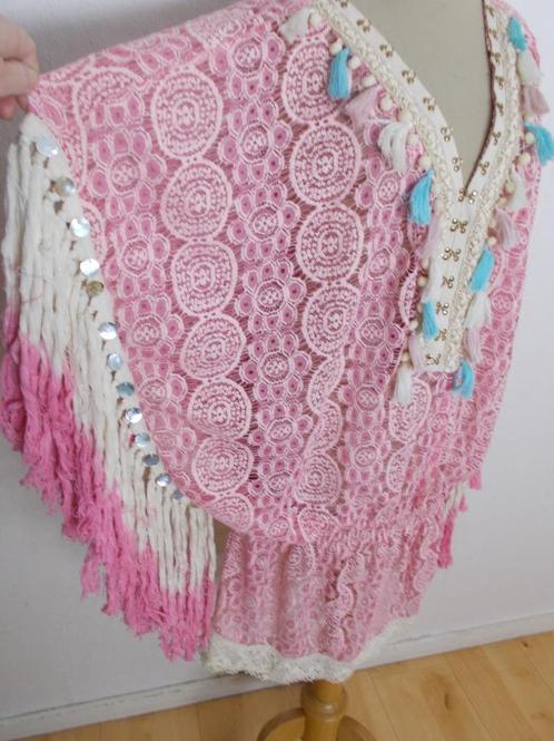 Kant look tuniek/jurk van Mare de Manarda! L, Kleding | Dames, Jurken, Zo goed als nieuw, Maat 42/44 (L), Roze, Knielengte, Verzenden