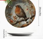 Muurdecoratie Bord met Roodborst afbeelding, Huis en Inrichting, Woonaccessoires | Wanddecoraties, Ophalen of Verzenden, Nieuw