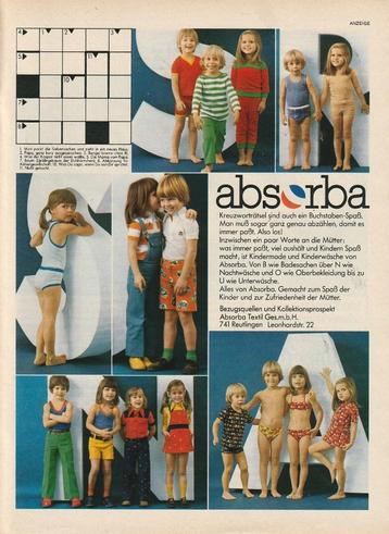 retro reclame 1974 Absorba kinder ondergoed & mode beschikbaar voor biedingen