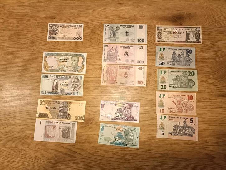 Collectie van 15 Afrikaanse biljetten - UNC - los kan ook, Postzegels en Munten, Bankbiljetten | Afrika, Setje, Nigeria, Ophalen of Verzenden