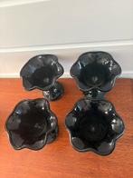 4 vintage sorbetcoupes uit italie zwart, Ophalen of Verzenden, Zo goed als nieuw