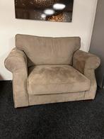 Loveseat in suede leer, taupe kleur 135 breed, Ophalen, Overige kleuren, Leer, Zo goed als nieuw